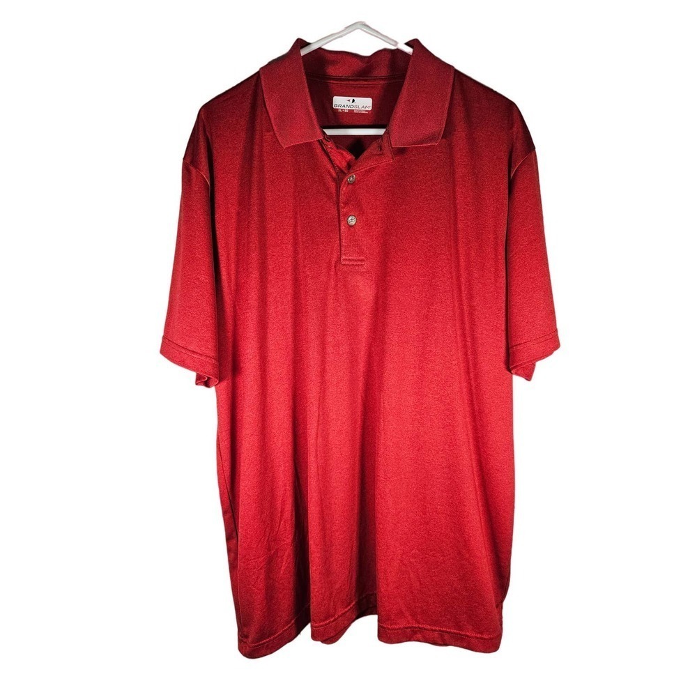 Grand Slam Golf Men's Polo Short Sleeve Shirt‎ Red Size X Large